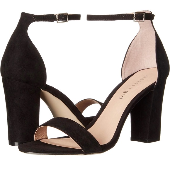 Madden Girl Shoes - Madden Girl Black Bella Heeled Sandal Faux Suede Size 8.5